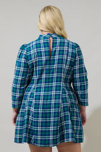 Buckley Plaid Padma Bow Mini Dress Curve