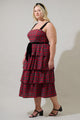 Arvada Plaid Mari Tiered Midi Dress Curve