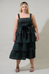 Brook Plaid Mari Tiered Midi Dress Curve