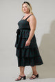 Brook Plaid Mari Tiered Midi Dress Curve