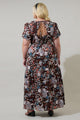 Journee Floral Morty Puff Sleeve Maxi Dress Curve