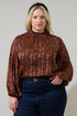 Leoben Floral Figaro Balloon Sleeve Blouse Curve