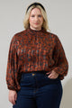 Leoben Floral Figaro Balloon Sleeve Blouse Curve