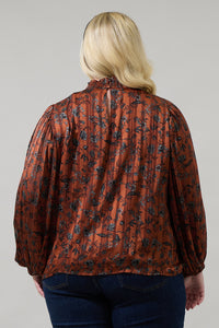 Leoben Floral Figaro Balloon Sleeve Blouse Curve