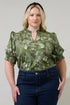 Hazleton Floral Reign Split Neck Top Curve