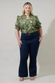 Hazleton Floral Reign Split Neck Top Curve