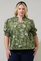 Hazleton Floral Reign Split Neck Top Curve