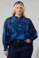 Bluford Floral Verona Split Neck Blouse Curve