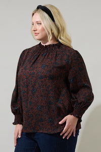 Kalida Beau Tara Mock Neck Blouse Curve