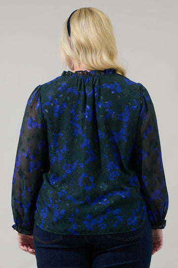 Sugar Lips Sweetwater Floral Organza Bowie Long Sleeve Top main image 1