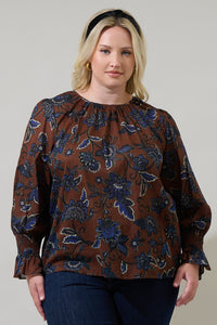 Marlina Floral Jazline Long Sleeve Top Curve