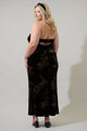 Ace Floral Dynamite Velvet Strapless Maxi Dress Curve