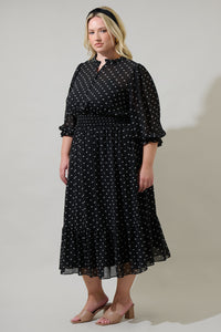 Rosaly Bow Irene Smocked Midi Dress Curve