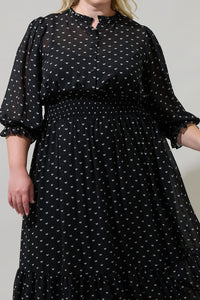 Rosaly Bow Irene Smocked Midi Dress Curve