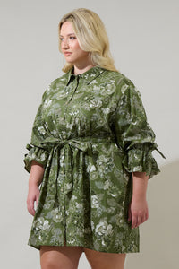 Hazleton Floral Emelia Button Up Mini Dress Curve