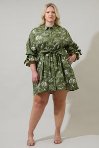 Hazleton Floral Emelia Button Up Mini Dress Curve