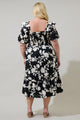 Mableton Floral Rosswell Smocked Midi Dress Curve