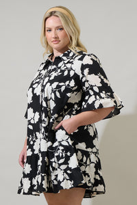 Mableton Floral Dine Poplin Mini Dress Curve