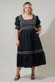 Carlene Smocked Stitch Midi Dress Curve