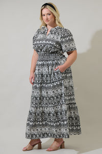 La Palma Floral Belraj Poplin Maxi Dress Curve