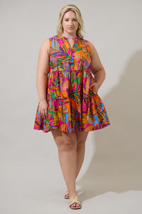 Milana Adrina Shift Tiered Mini Dress Curve