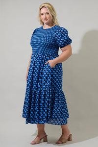 Bali Town Aruba Smocked Midi Dress Curve