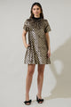 Leslie Sequin Nova Back Bow Tie Mini Dress