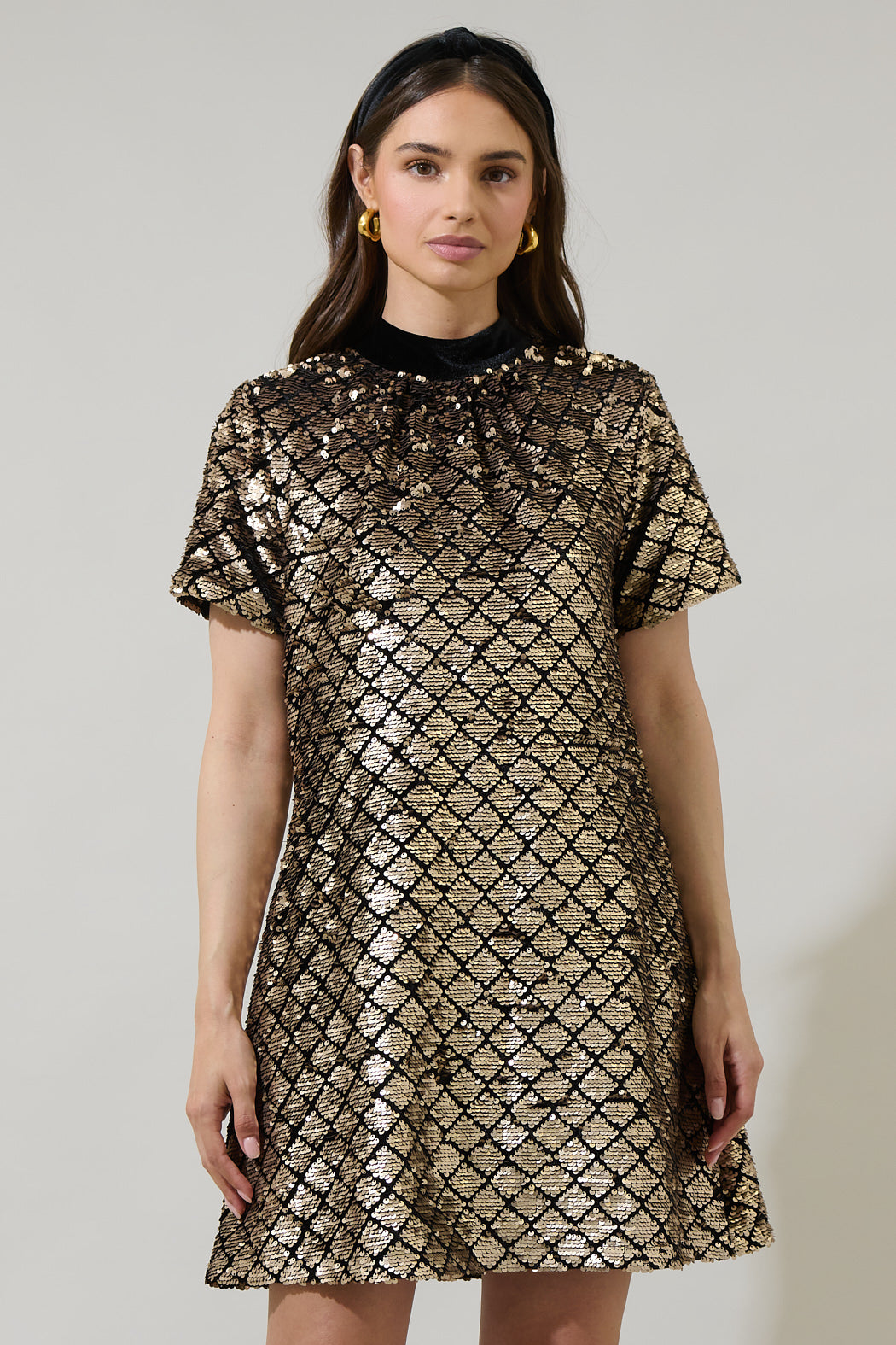 Leslie Sequin Nova Back Bow Tie Mini Dress SILVER / M by Sugarlips Leslie Sequin Nova Back Bow Tie Mini Dress SILVER / M by Sugarlips