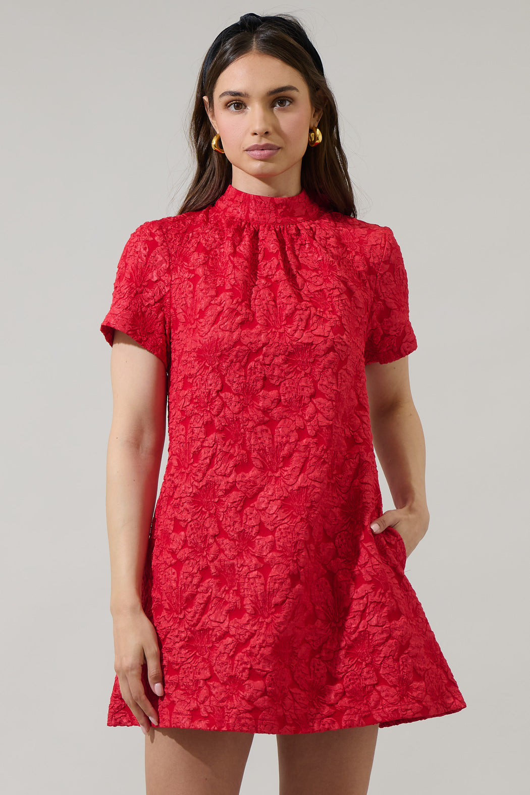 Arielle Jacquard Nova Back Bow Tie Mini Dress Arielle Jacquard Nova Back Bow Tie Mini Dress