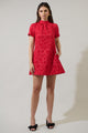 Arielle Jacquard Nova Back Bow Tie Mini Dress