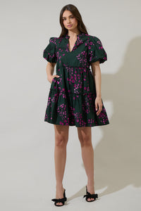 Anissa Floral Jeanne Bubble Sleeve Babydoll Dress