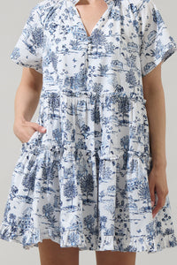 Renzo Toile Pallas Poplin Tiered Mini Dress