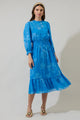 Surf Blossom Irene Smocked Midi Dress