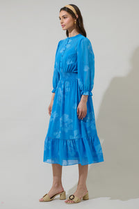 Surf Blossom Irene Smocked Midi Dress