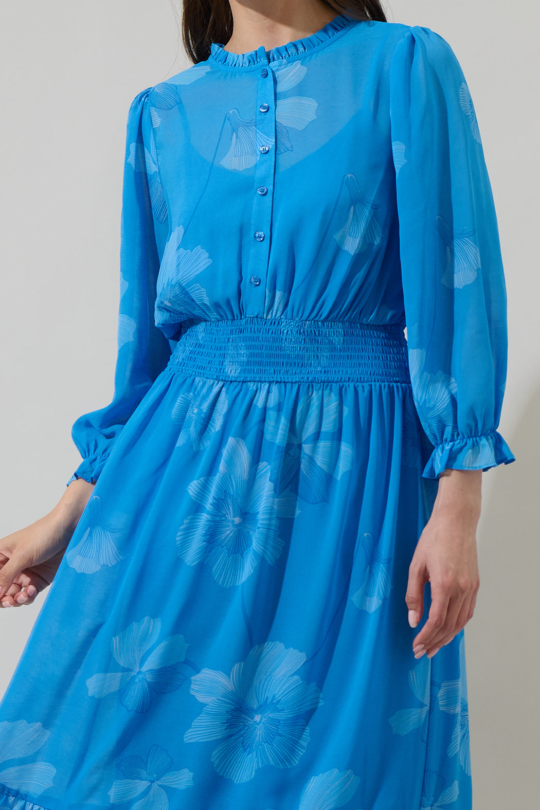 Surf Blossom Irene Smocked Midi Dress Sugarlips Surf Blossom Irene Smocked Midi Dress Sugarlips