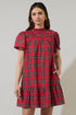 Boswell Tartan Plaid Yare Short Sleeve Mini Dress