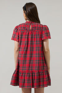 Boswell Tartan Plaid Yare Short Sleeve Mini Dress