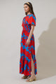 Vianca Floral Valencia Split Neck Maxi Dress