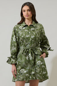 Hazleton Floral Emelia Button Up Mini Dress