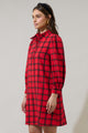 Woodland Red Plaid Lorna Shift Mini Dress