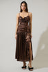 Rina Metallic Bristol Ruched Maxi Dress