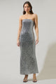 Willard Sequin Dynamite Strapless Maxi Dress