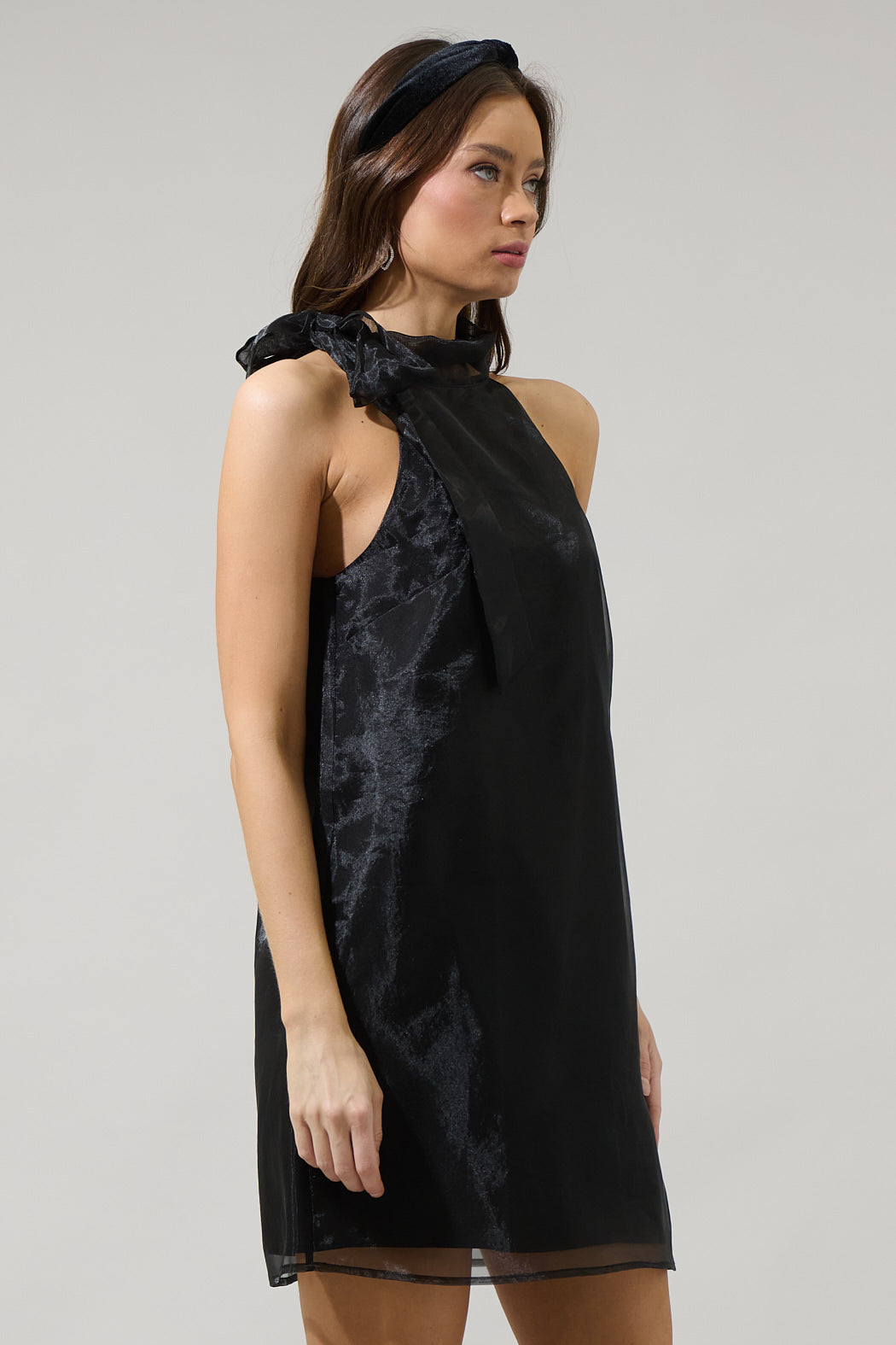 Deluxe Dime Organza Halter Mini Dress – Sugarlips