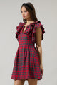 Arvada Plaid Wilma Ruffle Mini Dress