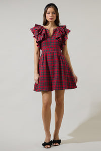 Arvada Plaid Wilma Ruffle Mini Dress