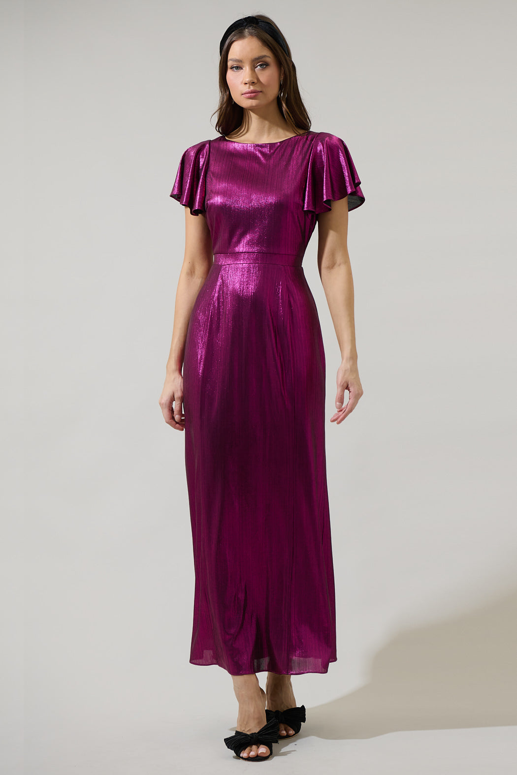 rina maxi dress Rina Metallic Bristol Ruched Maxi Dress COPPER / XS by Sugarlips