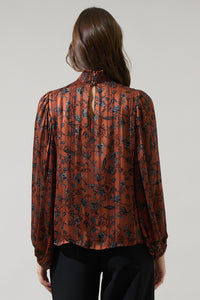 Leoben Floral Figaro Balloon Sleeve Blouse