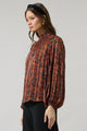 Leoben Floral Figaro Balloon Sleeve Blouse