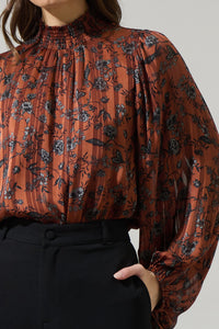 Leoben Floral Figaro Balloon Sleeve Blouse