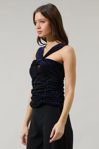 Nelly Dot Velvet Blythe Sleeveless Top